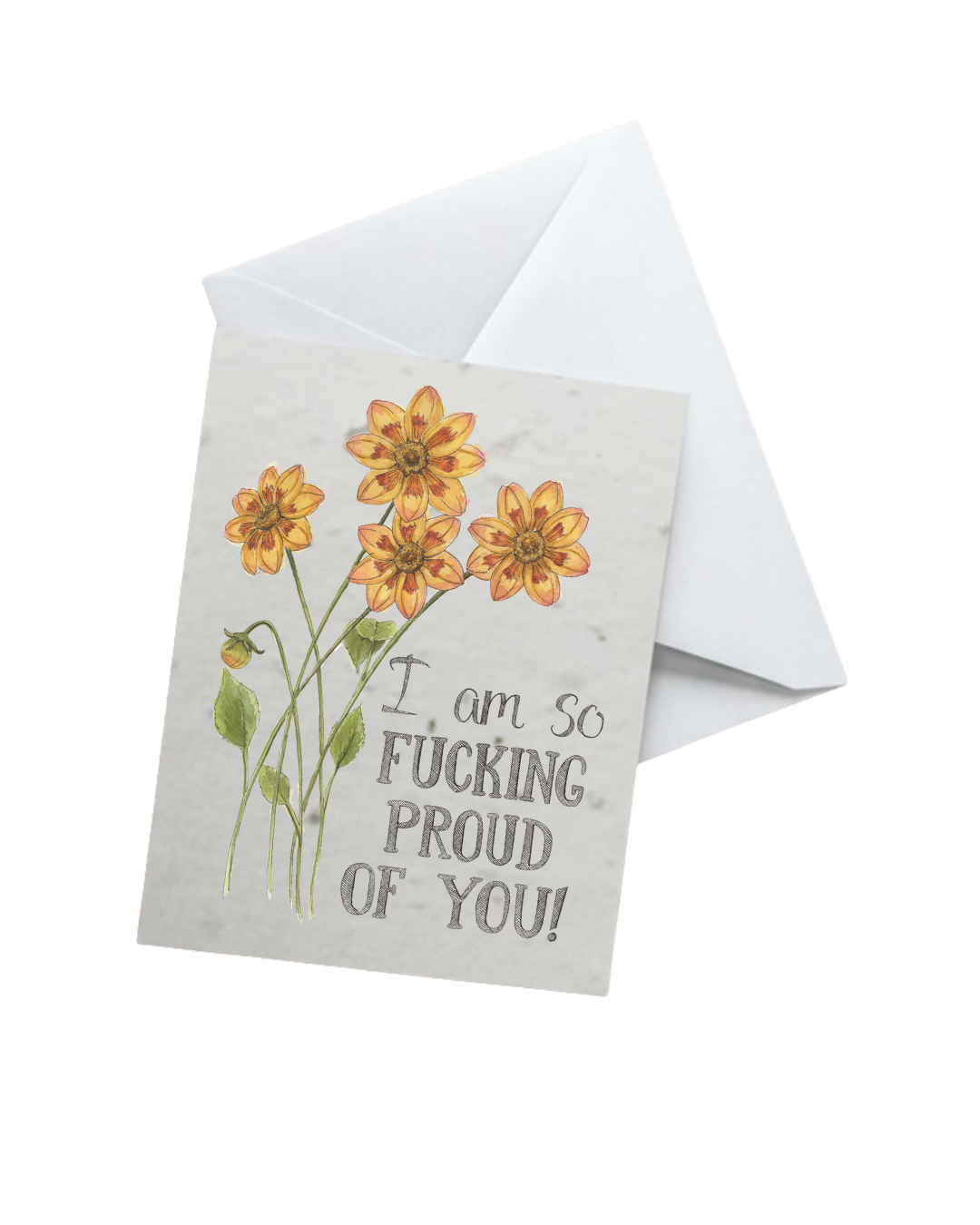 Naughty Floral Greetings Cards A2 in size with Envelope