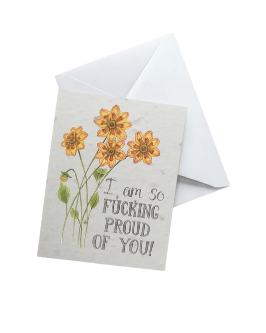 Naughty Floral Greetings Cards A2 in size with Envelope
