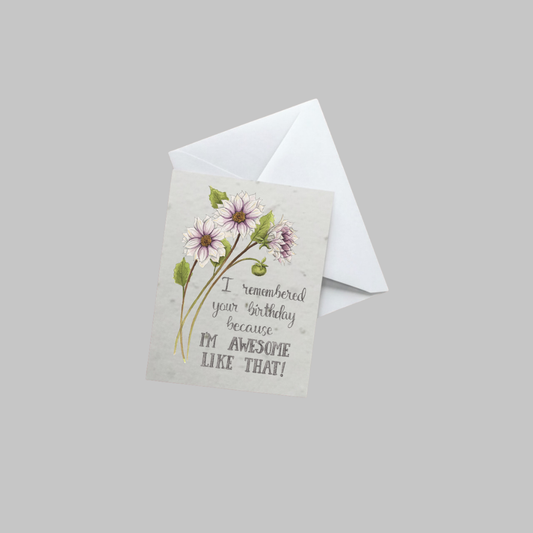 "I Remembered Your Birthday Because I'm Awesome Like That!" — 5 Card Set