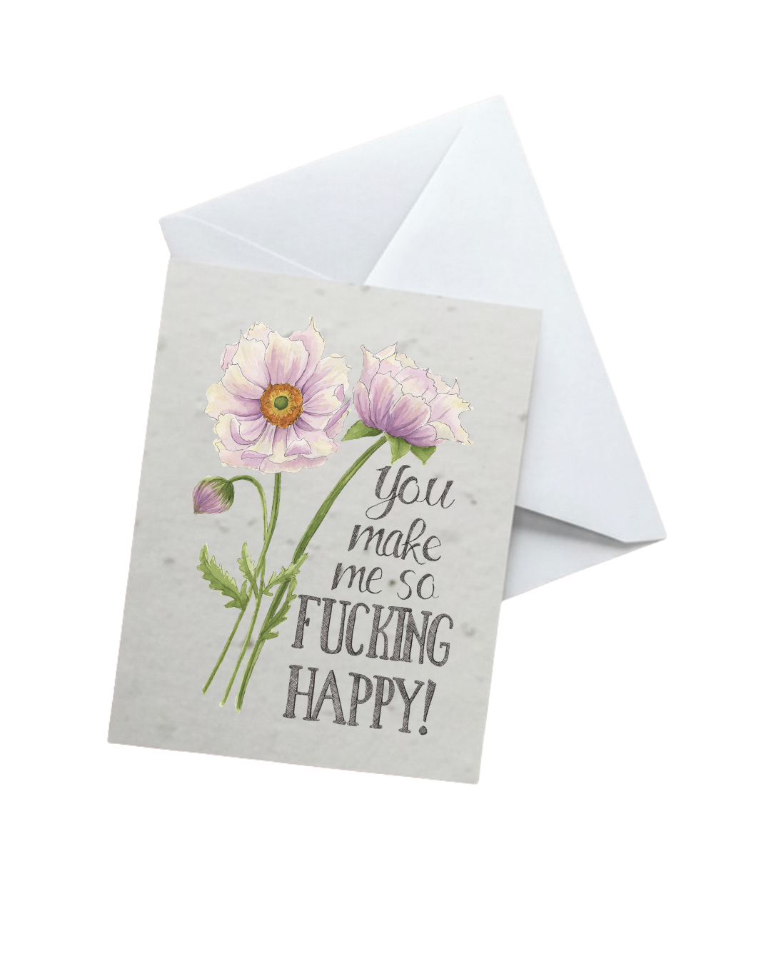 Naughty Floral Greetings Cards A2 in size with Envelope