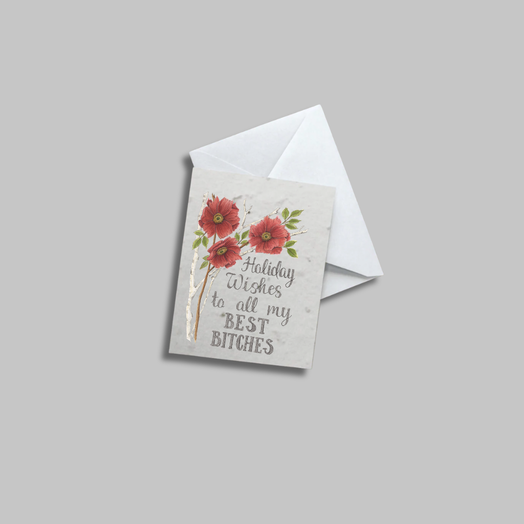 "Holiday Wishes to my Best Bitches"— 5 Card Set